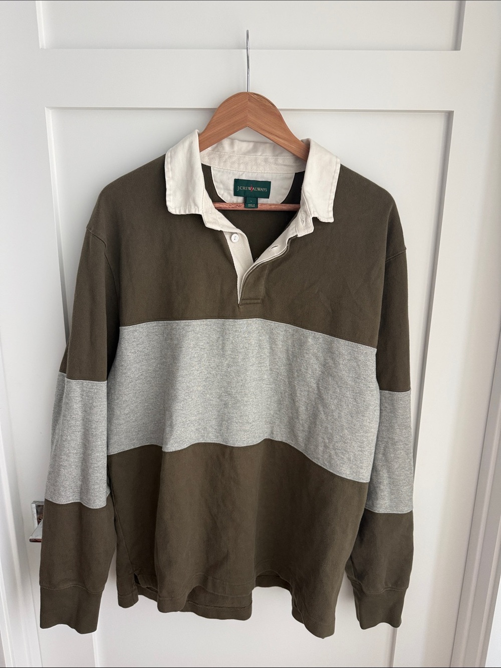 J crew always classic rugby polo stripe long sleeve shirt